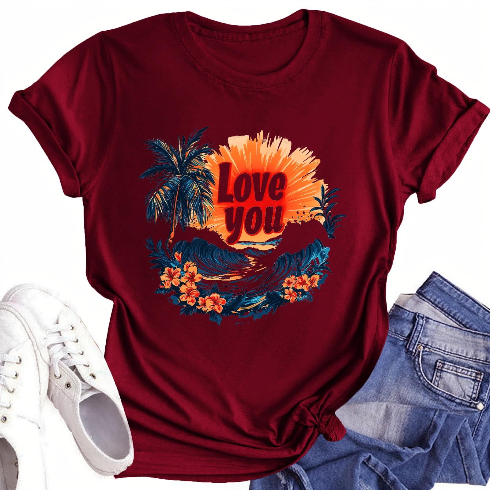 

Футболки с короткими рукавами для женщин, модные топы, легкие и мягкие повседневные летние наряды, одежда S винный