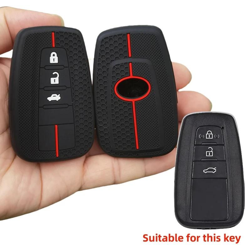 Silicone Car Remote Key Case Cover Bag for Toyota C-HR CHR Prius RAV 4 Camry Corolla 2017 2018 2020 2021 Keychain Accessories