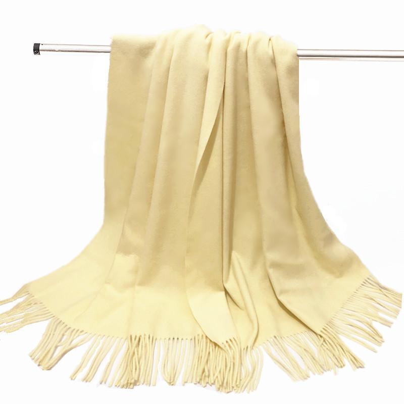 Wool Scarf Women's Winter Korean Style Thickened Warm Solid Color Scarf Shawl High End Versatile Cashmere Scarf