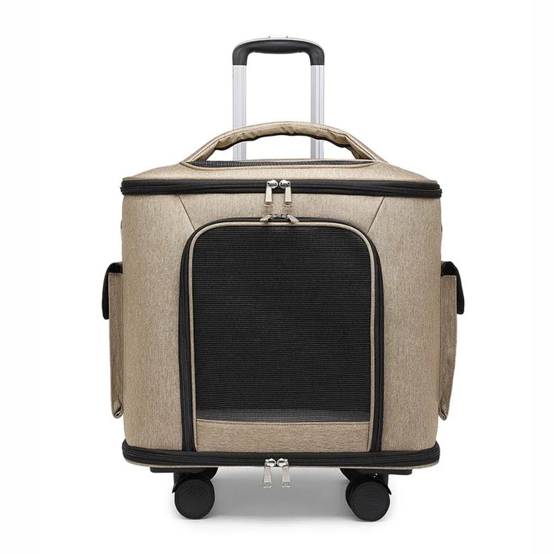 Outdoor Portable Large Capacity Silent Wheel Pet Suitcase Large Cat And Dog Bag