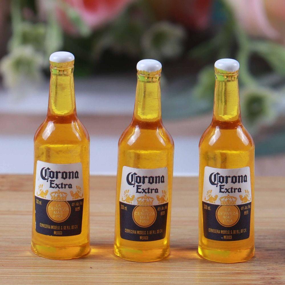 3pcs Simulation Miniature Beer Bottle Wine Mini Wine Bottle Wine Bottle Model Mini  Doll Accessories