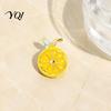 Backpacks Pins Lemon Slice Brooch Pin, Oil Dripping Fruit Pin with Rhinestone Leaf, Decorative Badge for Clothes Bags Scarves Metal