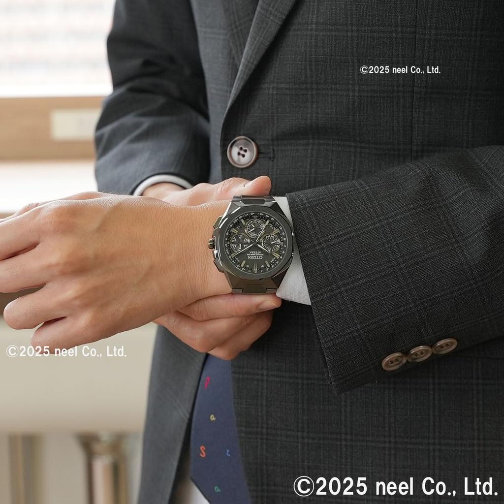 Citizen Attesa Satellite Ceramic Black Titanium Watch, Light-Powered, Eco-Drive, GPS, Radio-Controlled, Waterproof, Black, Bezel, Series, CC4105-69E,