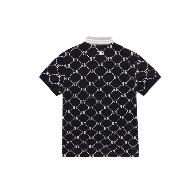 New MLB Base Logo Polo Shirt Women's Black 3FPQM6023-50BKS