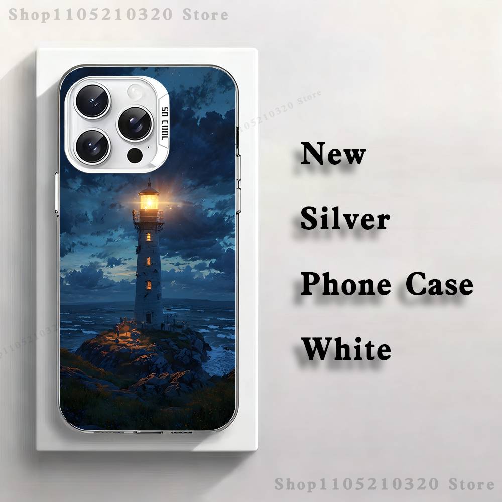 Lighthouse Anime Phone Case For iPhone 17,16,15,14,13,12,11,Pro,XS,Max,Plus,Mini,SE4,E White Matte Shockproof Cover
