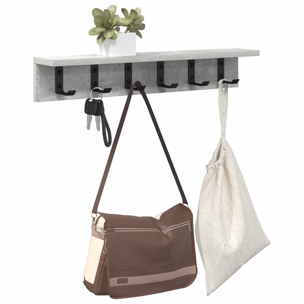 Wall mounted nightstand concrete grey 60 x 10.5 x 10.5 cm
