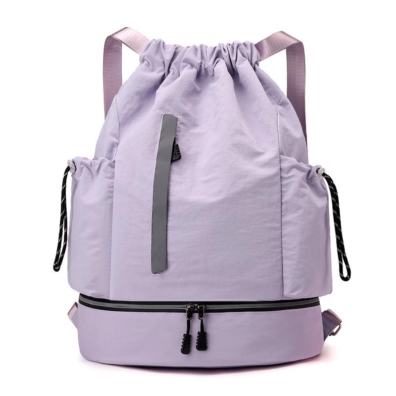 Stylish Outdoor Basketball Backpack with Reflective Strips - Lightweight, Large Capacity, Drawstring Closure