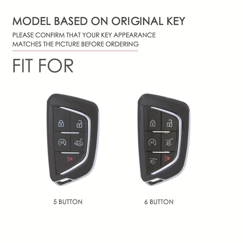 Genuine Leather Auto Key Fob Remote Case Cover Fit For Cadillac Escalade Ct4 Ct4-V Ct5 Xts Ct6 C8 Auto Accessories