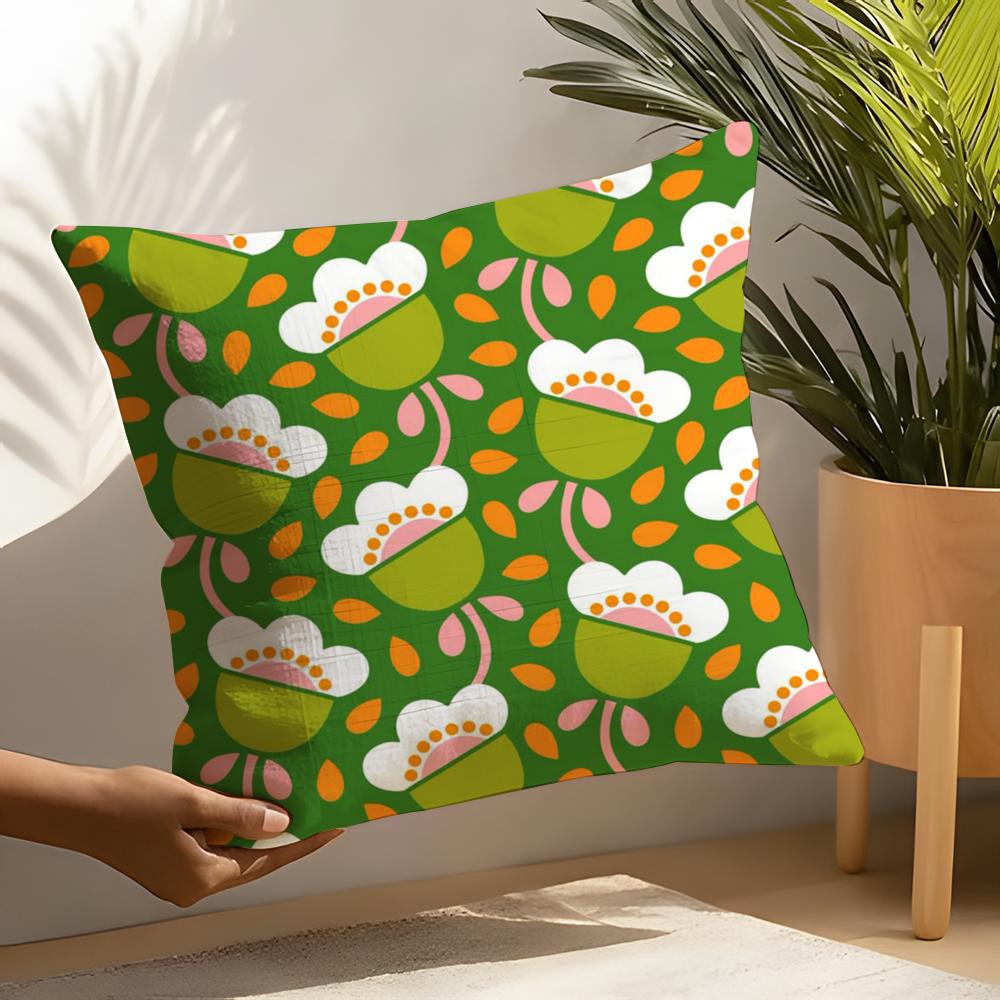 O-Orla Kiely Federa Floreale Decorazione Casa Soggiorno Federe in Lino Copricuscino