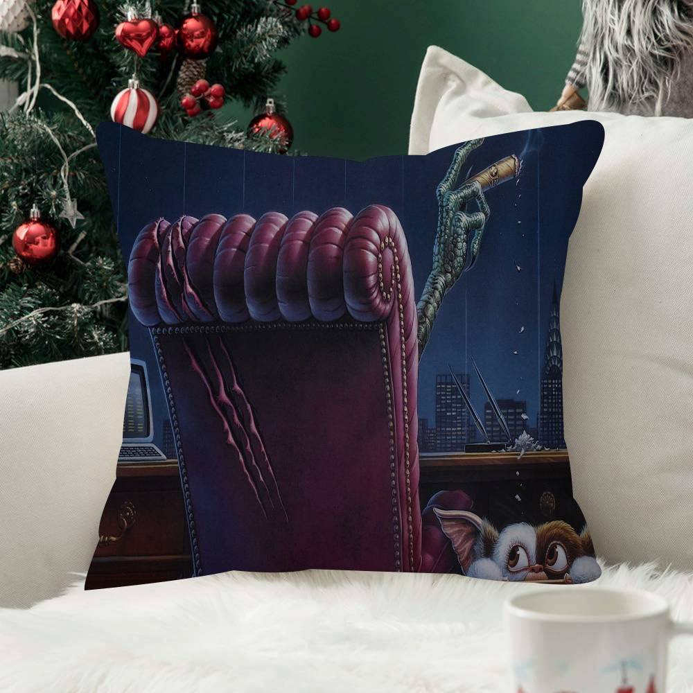 Movie Pillow Case Little Plush Fabric Soft Double Sided Print Sofa Mogwai Cushion Cover Throw Pillow Covers