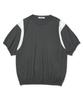 KNITTED Summer Varsity Short Sleeve Knit Tee Charcoal