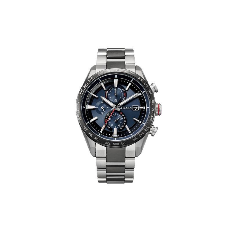 

CITIZEN Eco-Drive Series Attesa Series Fashion Solar Quartz Titanium Strap Men s Watch Blue Dial AT8186-51L синій