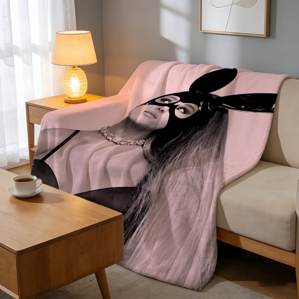 Throw High-Density Short Plush Blanket For Sofa Nap Air-Conditioned Room Soft Skin-Friendly Pop Singer Ariana Grande