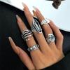 23Pcs Vintage Punk Skull Snake Rings Set Gothic Animal Claw Skeleton Hip Hop Rock Party Gift Jewelry For Women Men