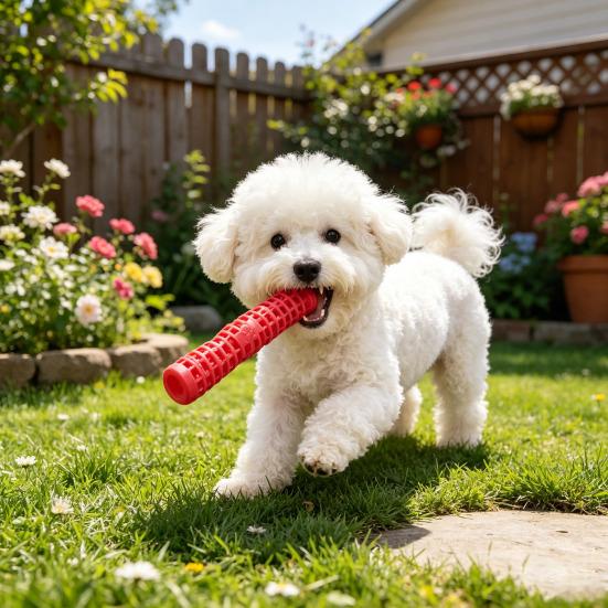 Dog Chew Stick Toy Squeaky Dog Teething Toy Textured Teeth Cleaning Dog Stick Toy for Aggressive Chewers