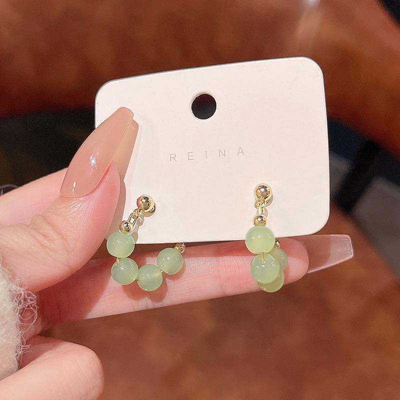 Chalcedony S925 Silver Retro Chinese Earrings - Versatile Two-Way Wear for Women