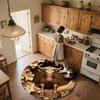 Wolf, Gorilla, Fox, and Wildebeest  Round Area Rug,Carpet Rug for Living Room Bedroom Sofa Playroom Decor,Non-slip Floor Mat