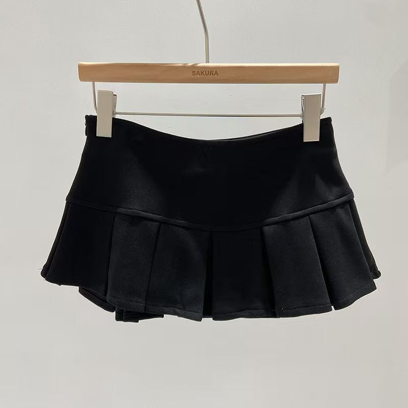 Gonna Corta Sexy Donna Nuova Estate Nera Moda Zip Abbigliamento da Festa Casual Slim Pieghettata Elegante Versatile Sexy Gonna Femminile