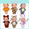 Adorable Poupée Bjd Réaliste Bébé Reborn Endormi de 8 pouces avec Tenues d'Animaux en Peluche