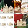 Charmante Weihnachts-Holzhütten-Puzzle-Dekoration für festliche Tischdekorationen und DIY-Geschenke