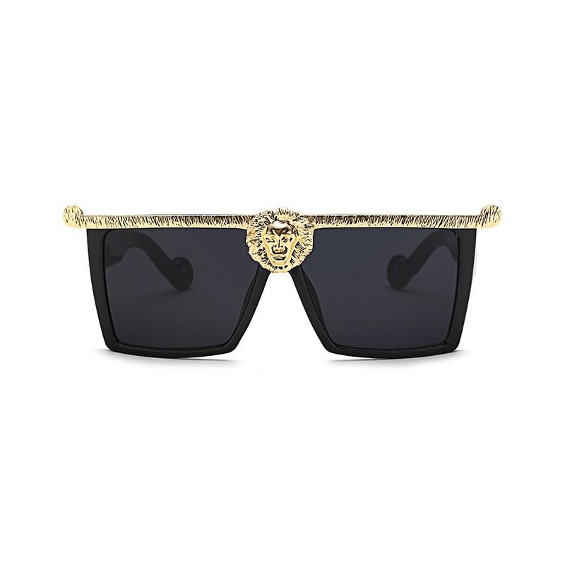 Retro Fashion Luxury Lioness Sunglasses For Women And Men Vintage Lion Square Designer Brand Glamour Ladies Sun Glasses
