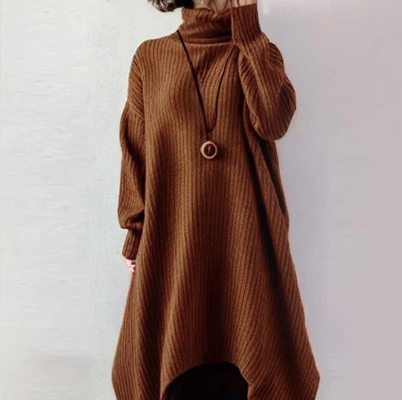2025 Autumn/Winter Korean-Japanese Knit Batwing Sleeve High-Neck Loose Sweater