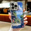 Anime Aesthetic Scenery Plating Phone Case For Iphone 16 17 Pro Max Air 16E 14 15 Plus 12 13 Mini Anti-Fall Airabag Cover