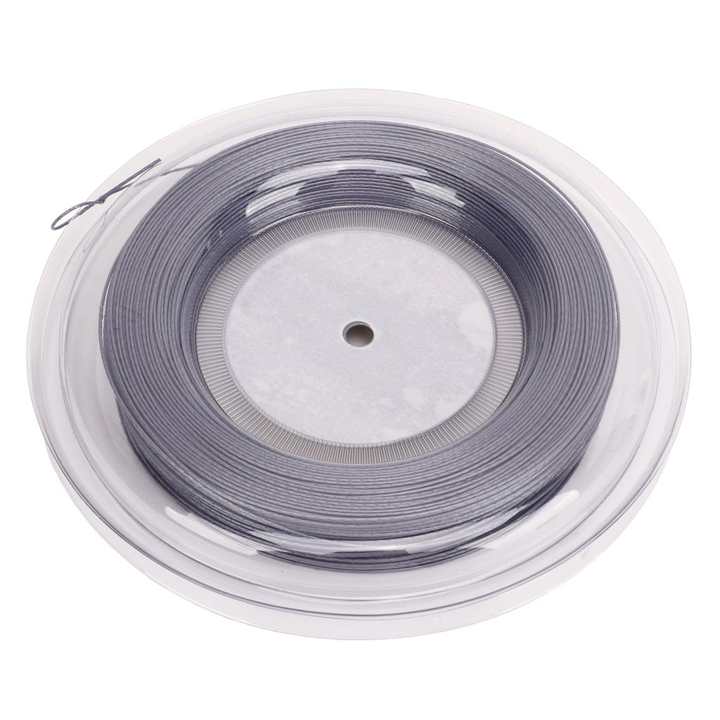 1,25 mm Tennissaite mit doppelter Rippenstruktur, schlagfest, aus Polyester, für Jugendliche, 200 m, silbergrau