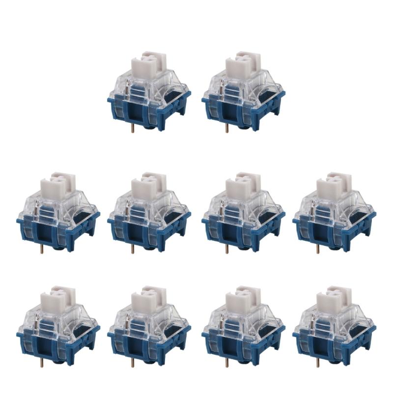 TTCs Silence Bluish White V2V3 Switches 3Pin Tactile Silence for Mechanical Keyboards Mute 2 Gold Plateds Spring Axises