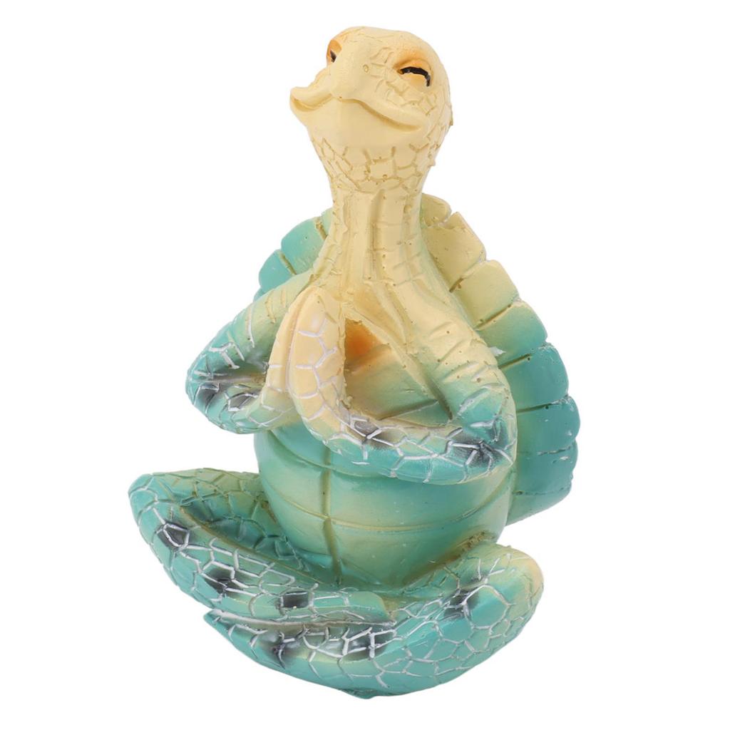 Sea Turtle Yoga Figurine Decoration Summer Meditating Decor Spring Garden Resin Handicraft