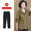Noble Lady Spring-Autumn Hooded Jacket for Middle-Aged and Elderly Women - 2026 New Style