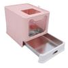 Enclosed Cat Litter Box Stainless Steel Large Drawer Style Odor Proof Anti Splashing Foldable Cat