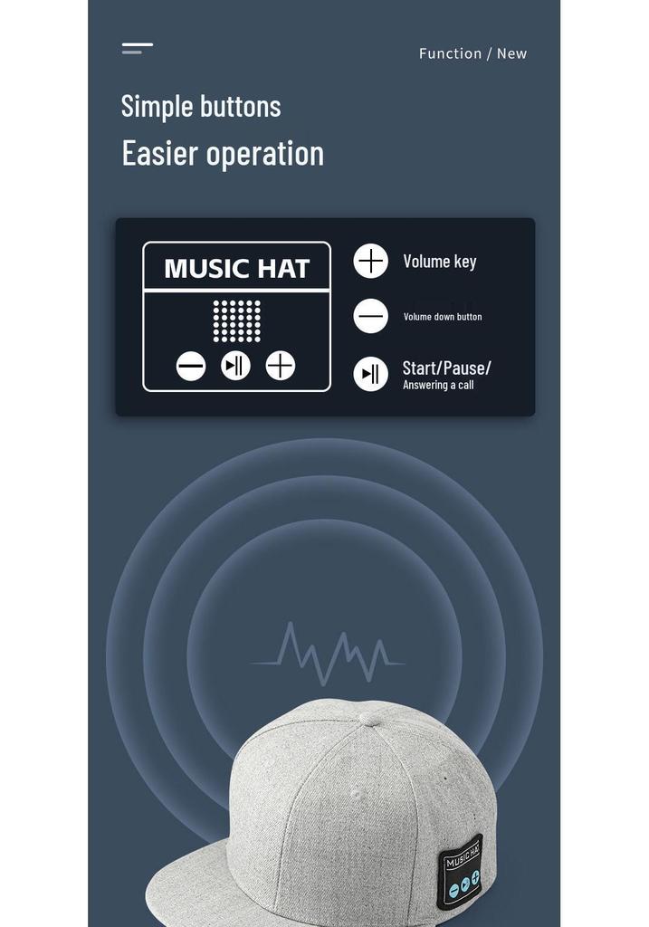 European & American Bluetooth Music Hat with Dual Stereo Speakers
