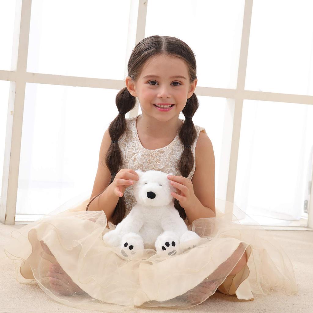 Apricot Lamb White Polar Bear Plush Soft and Fluffy White Polar Bear for Boys and 20cm Toy, Cute, Girls,