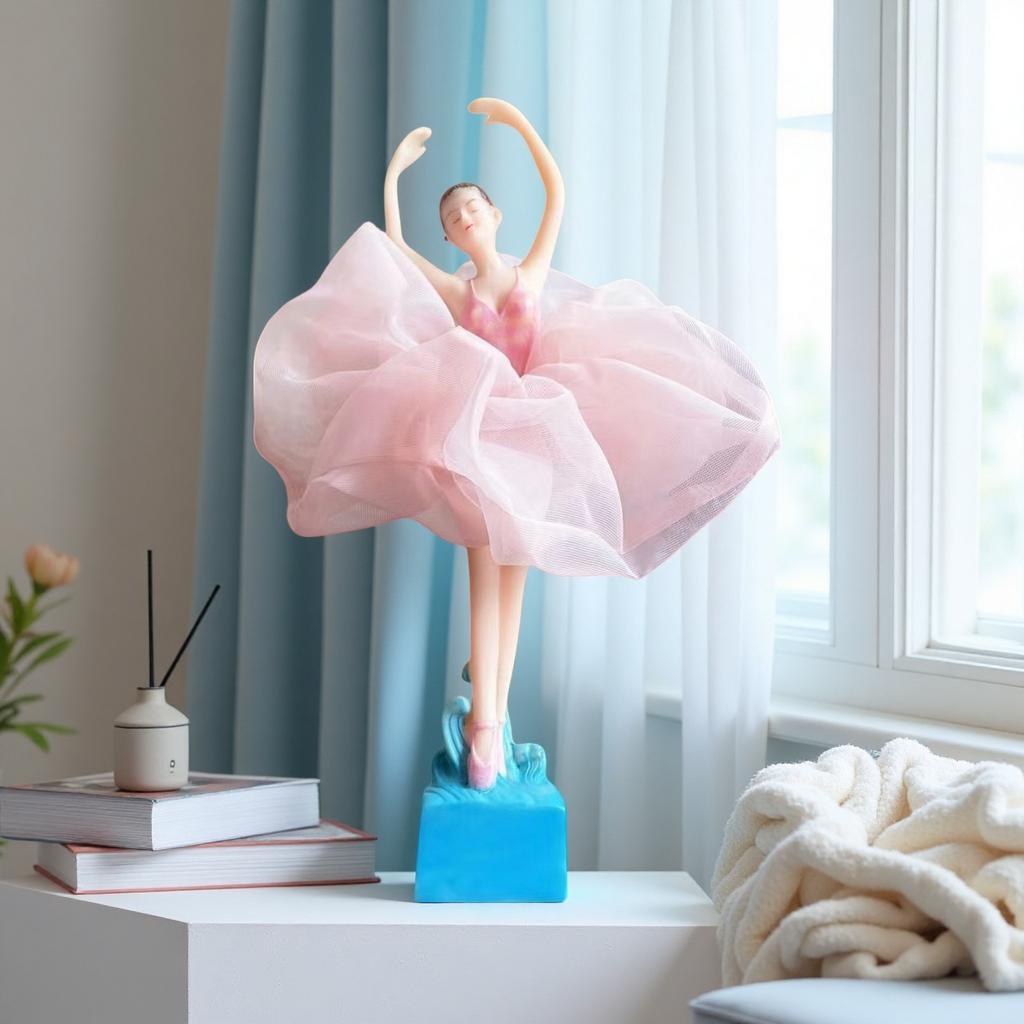 Resin Ballerina Angel Figurine Home Decor Table Centerpiece Ornament For Girls Women Birthday Gift Romantic Nursery Display