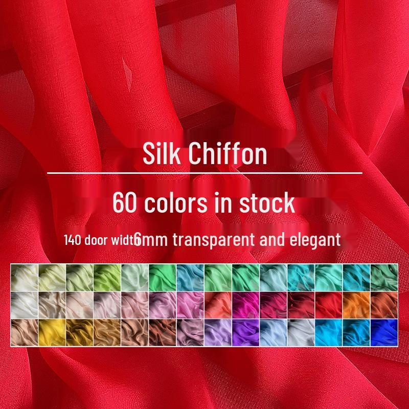 Chiffon di Vera Seta Largo 6 mm: Tessuto di Seta di Gelso Trasparente per Foulard, Vestiti Estivi e Abiti da Sera