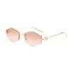 New Retro Metal Frameless High-end Sunglasses for Men and Women Fashion Trendy Outdoor Sunscreen Sunshade Glasses