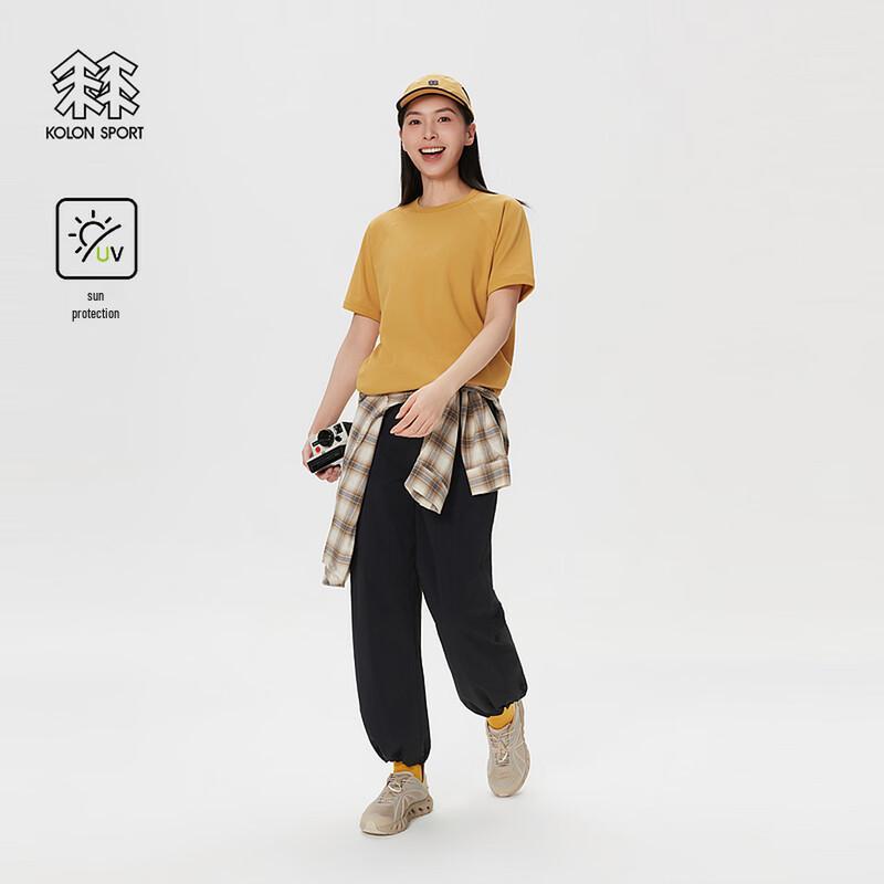 KOLON SPORT Unisex Waffelstrick UPF50+ Kurzarm-T-Shirt