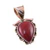 Natural Red Jasper Gemstone 925 Solid Sterling Silver TwoTone Pendant 1.25" V8B32