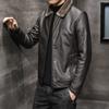 Mens Pu Leather Jackets Casual Fashion Slim Windbreak Faux Fur Plush Leather Coat Winter Velvet Warm Outerwear