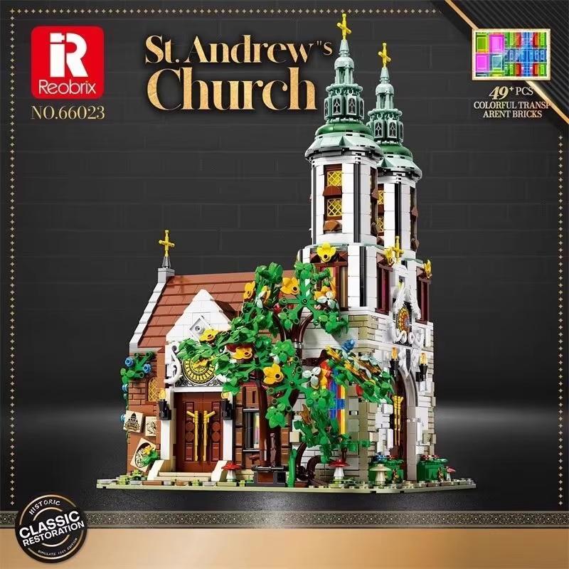 High-Quality Reobrix High-Quality 66023 High-Quality St.Andrew S High-Quality Church Construction set High-Quality Modular High-Quality Street No original box