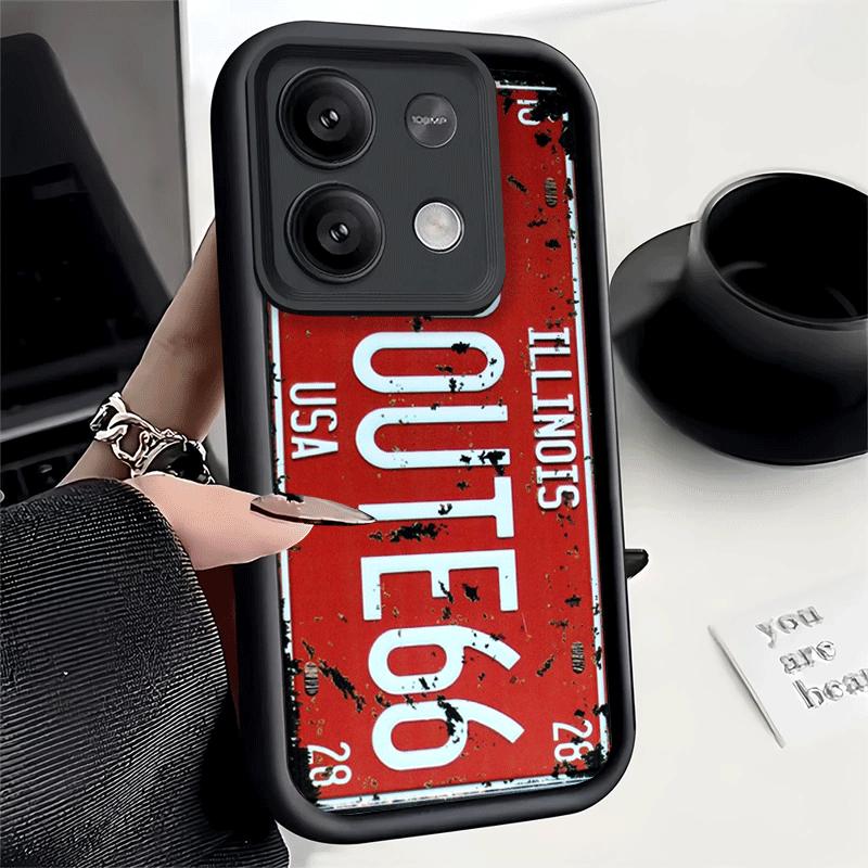Retro Vintage License Plate Soft Phone Case for Xiaomi Redmi Note 15 14 13 12 11 Pro Plus 10S 11S 4G 11T 5G Shell Silicone Funda