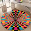 1pc Vortex Tunnel Office Round Area Rug, Mat Suitable ForOffice, Under Office Chairs Bedroom Living Room Home Decor, Room Deco