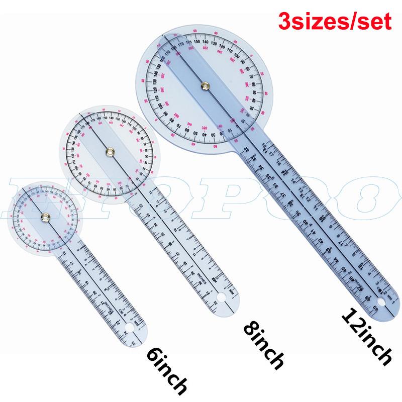 6pcs/set 5pcs 3pcs/set Protractors Multi-Ruler Spinal Finger Goniometer Angle Medical Spinal Ruler 180/360 Degree Measuring Tool 3sizes