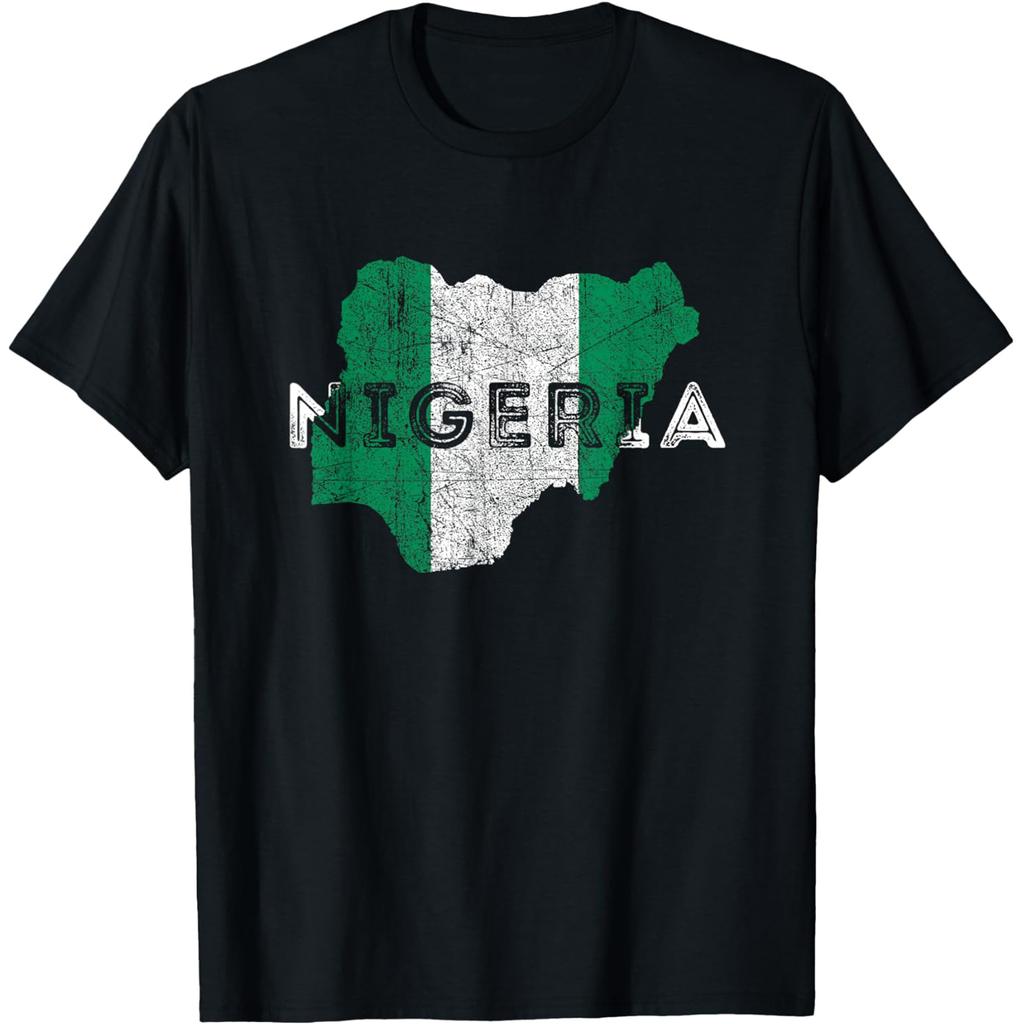 Nigerian Flag Heartbeat Nigeria T Shirts Men Women Pure Cotton Humor Streetwear Tee Shirt Short Sleeve Unisex Loose Clothing