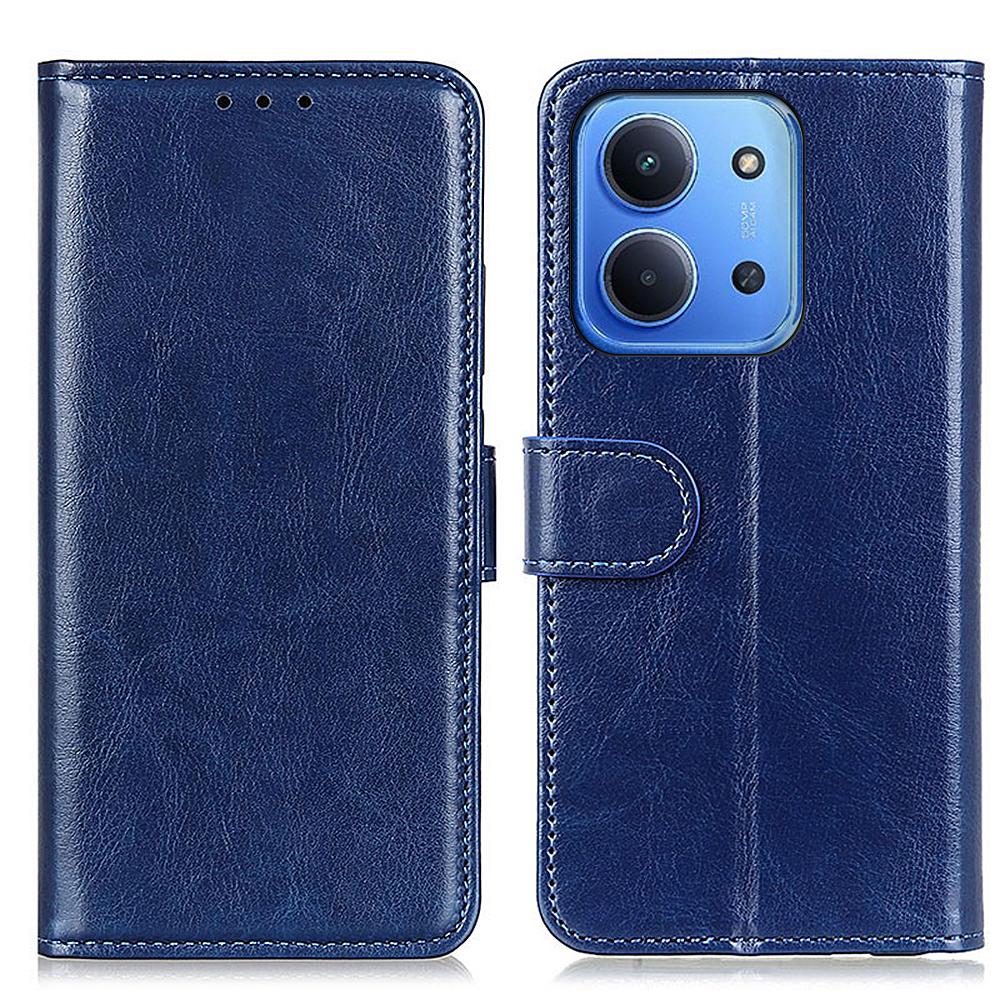 

Для Xiaomi Redmi 15C 4G (171мм) Чохол з текстурою Crazy Horse зі штучної шкіри, чохол-підставка для телефону Blue