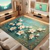 Floral Garden Theme Crystal Velvet Floor Rug Personalized Custom Name Text Warm Carpet Home Decoration