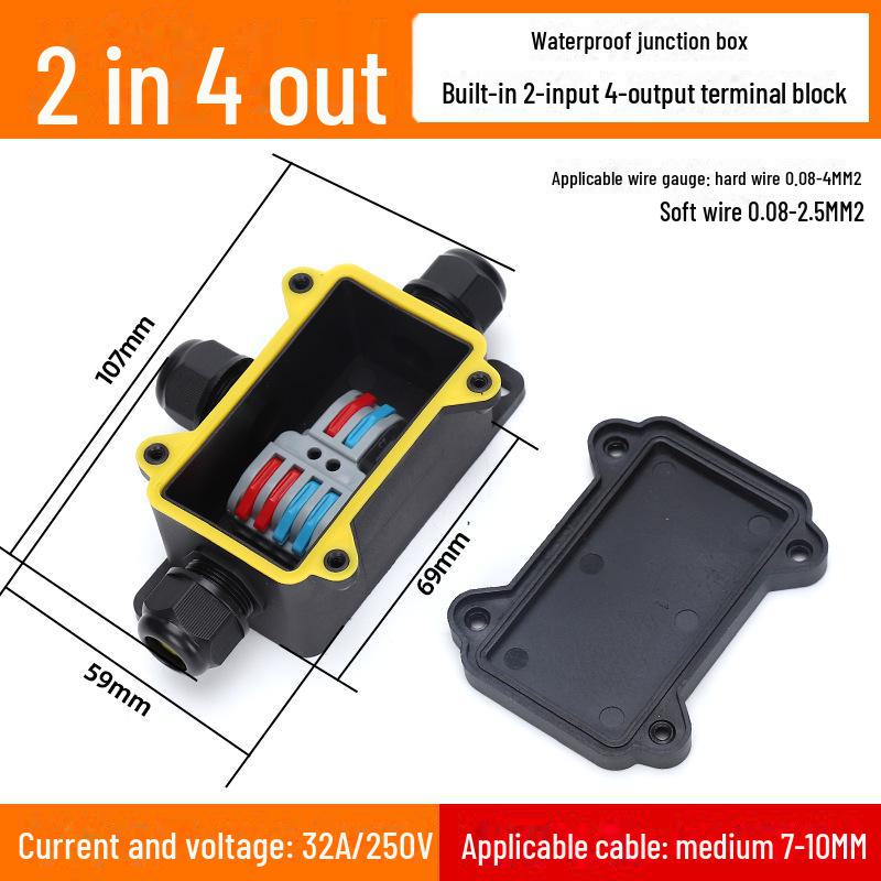 Waterproof Outdoor Quick Connector Terminal - 2/3/4 Core Rainproof Docking Plug