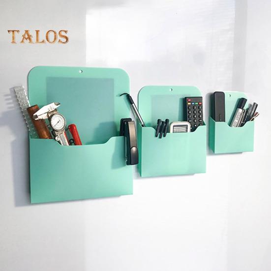 Magnetic File Holder Storage Box Solid Color Large Capacity Full Size Magnetic Pocket Wall Hanging File Organizer
