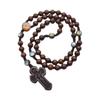 Elegante colar de rosário sagrado feito à mão com o Pai Nosso, perfeito para ocasiões casuais e formais, uso religioso católico